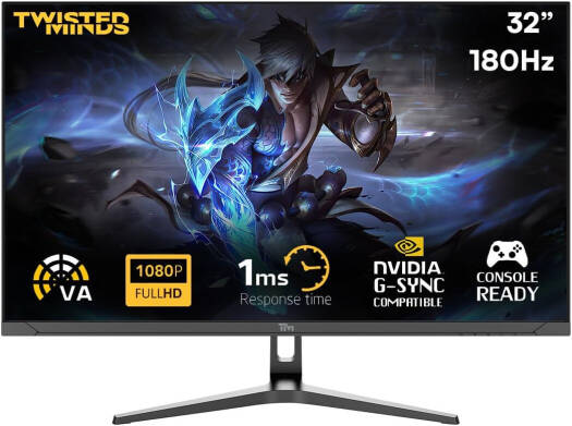 Twisted Minds TM32FHD180VA Flat Gaming Monitor, 32 Twisted Minds TM32FHD180VA Flat Gaming Monitor, 32